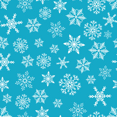 Snowflake simple seamless pattern. Abstract wallpaper, wrapping decoration. Symbol of winter, Merry Christmas holiday, Happy New Year celebration Vector illustration