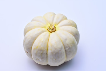 White pumpkin on white background