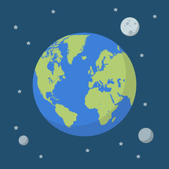 Earth globe on space background