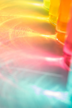 Colorful rainbow bottles