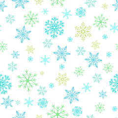 Snowflake simple seamless pattern. Abstract wallpaper, wrapping decoration. Symbol of winter, Merry Christmas holiday, Happy New Year celebration Vector illustration