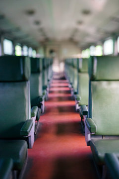 Empty seats on open type passenger train