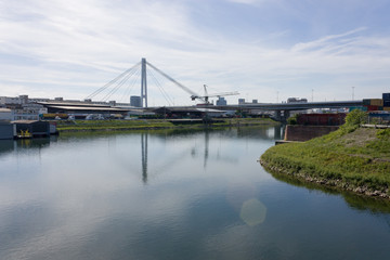 Fototapeta na wymiar Brücke Mannheim Ludwigshafen