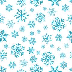 Fototapeta na wymiar Snowflake simple seamless pattern. Abstract wallpaper, wrapping decoration. Symbol of winter, Merry Christmas holiday, Happy New Year celebration Vector illustration