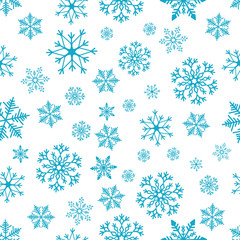 Snowflake simple seamless pattern. Abstract wallpaper, wrapping decoration. Symbol of winter, Merry Christmas holiday, Happy New Year celebration Vector illustration