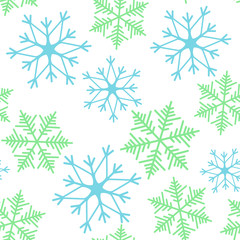 Snowflake simple seamless pattern. Abstract wallpaper, wrapping decoration. Symbol of winter, Merry Christmas holiday, Happy New Year celebration Vector illustration