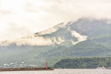 Sakurajima Island During Sunset in Kagoshima Prefecture