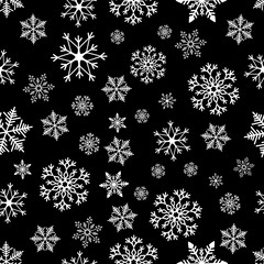 Snowflake simple seamless pattern. Abstract wallpaper, wrapping decoration. Symbol of winter, Merry Christmas holiday, Happy New Year celebration Vector illustration