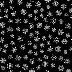 Snowflake simple seamless pattern. Abstract wallpaper, wrapping decoration. Symbol of winter, Merry Christmas holiday, Happy New Year celebration Vector illustration