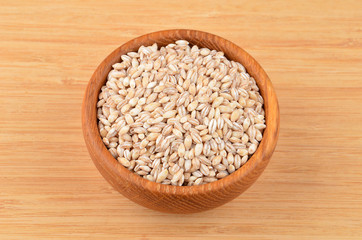 Barley grits in bowl