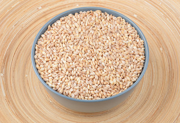 Barley grits in bowl
