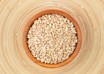 Barley grits in bowl