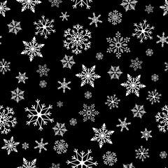 Snowflake simple seamless pattern. Abstract wallpaper, wrapping decoration. Symbol of winter, Merry Christmas holiday, Happy New Year celebration Vector illustration