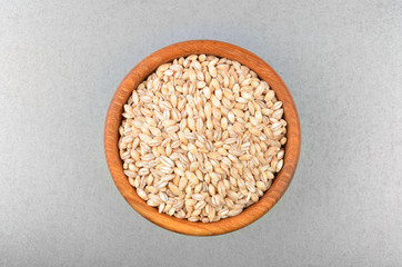 Barley grits in bowl