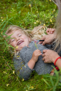playing in the grass