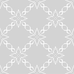 Seamless pattern with white and gray wallpaper ornaments