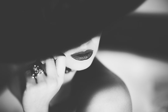 Sensual woman in Black and white
