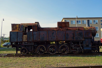 Fototapeta na wymiar Old locomotive, movie star
