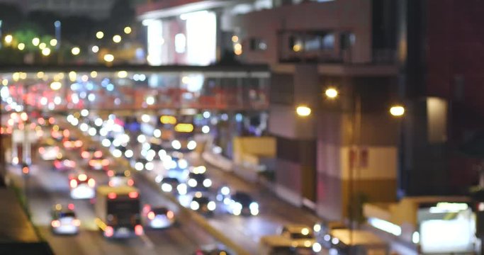Blur of busy traffic in Hong Kong