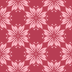 Cherry pink floral seamless pattern