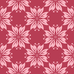 Cherry pink floral seamless pattern