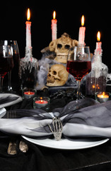 Table setting for Halloween