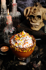 Pumpkin dessert with whipped cream