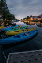 Fototapeta na wymiar Canoe kayak on water