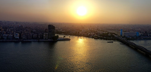 Le Caire au soleil couchant