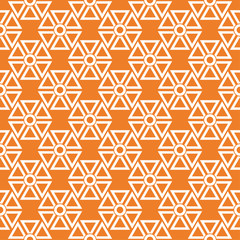 Orange geometric ornament. Seamless pattern