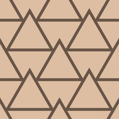 Beige and brown geometric ornament. Seamless pattern