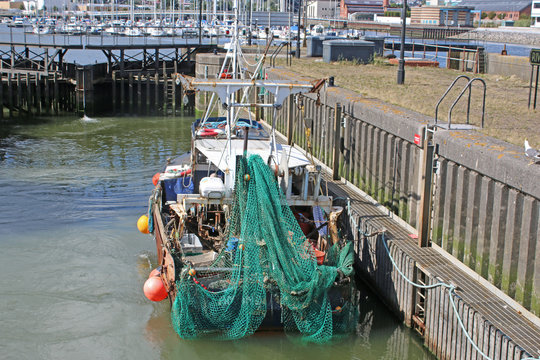 fishing boat in Swansea harbour