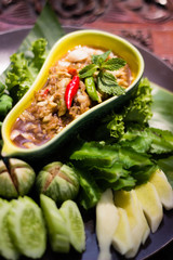 Set of Nam Prik (Traditional Thai chili paste)