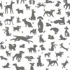 dogs silhouettes background