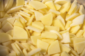Raw Potato cut into pieces for cooking