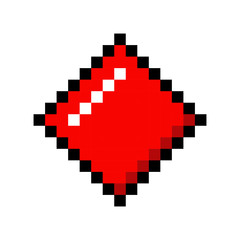 Fototapeta premium Diamonds pixel playing cards poker gambling cartoon retro game style