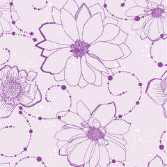 Obraz premium wallpaper seamless flower pattern
