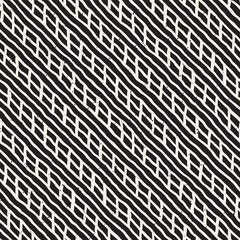 Seamless pattern with hand drawn brush strokes. Ink doodle illustration. Geometric monochrome vector pattern.