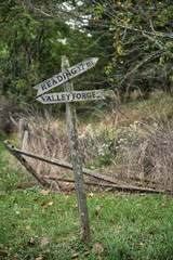 Old milepost in Pennsylvania USA