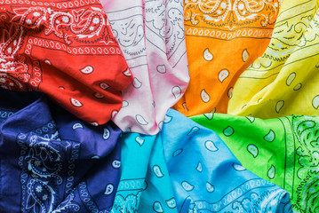 Colorful bandanas.