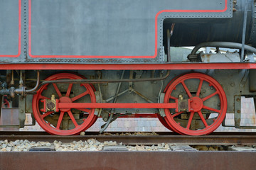 wheels of an old locomotive