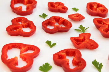 red abstract of pepper rings
