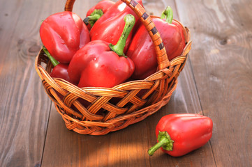 pepper on a wooden table