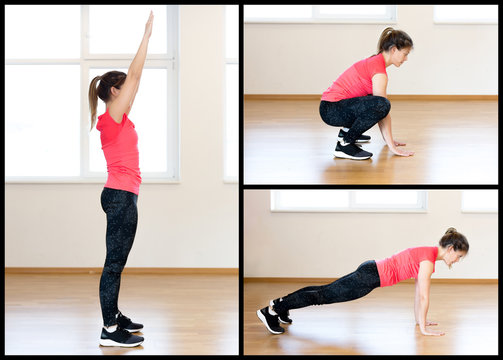 Active young woman exercising