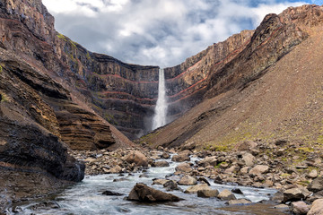 Hengifoss a beautiful waterfall in East Iceland - 176155761
