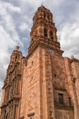 Fototapeta premium colonial church tower in Zacatecas Mexico built in 'Churrigueresque' style
