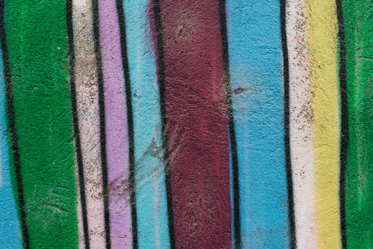 Colorful stripes painted on a wall