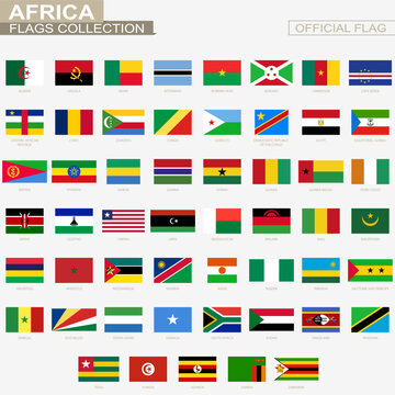 National flag of African countries, official vector flags collection.