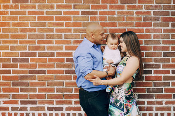 family near wall