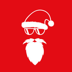hippster weihnachtsmann mit brille